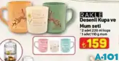 RAKLE DESELİ KUPA VE MUM SETİ RAKLE DESELİ KUPA VE MUM SETİ